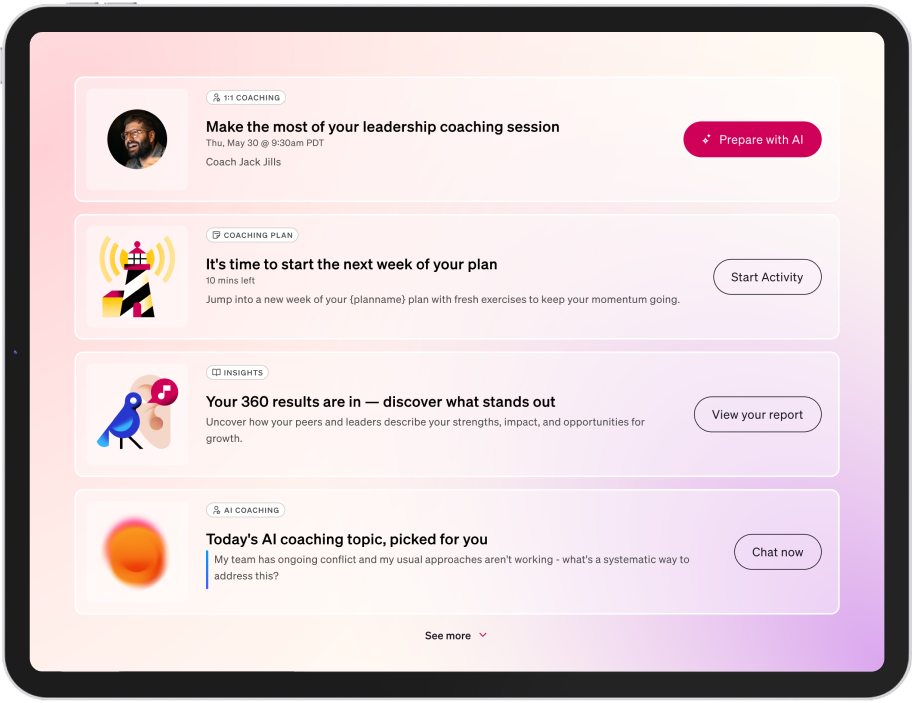 BetterUp UME on an iPad